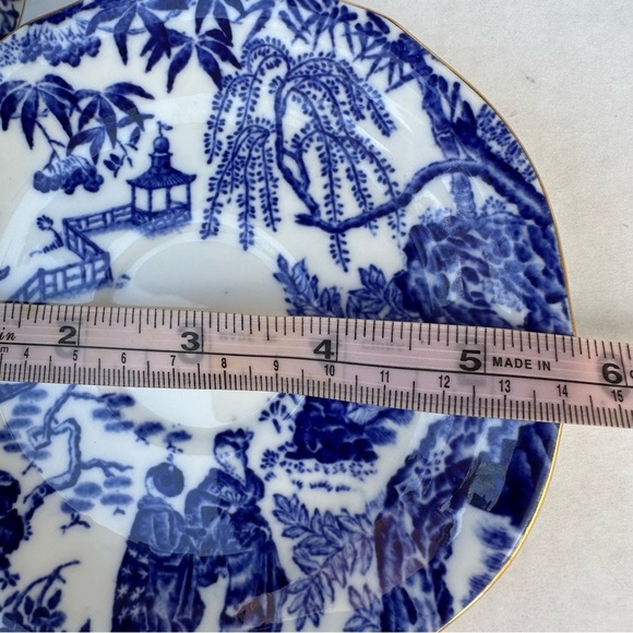 Royal Crown Derby Tea Cup & Saucer Vintage Mikado England Blue & White Gold Rim - Picture 12 of 14